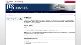 Web Proxy | ITS - Queen's University