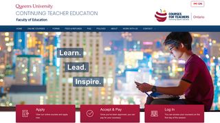 Courses for Teachers - Queen's Continuing Teacher Education