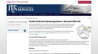 Student Email - Office 365 | ITS - Queen's University
