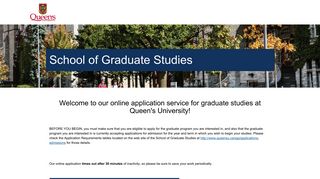 Apply for graduate studies - Queen's University - School of Graduate ...