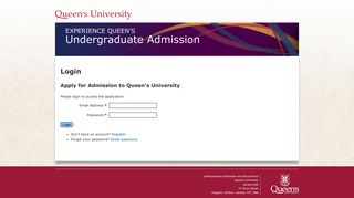 Queen's University Undergraduate Admissions: Application ... - Webapp