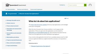 What do I do about late applications? | For government ...