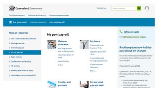 My pay (payroll) | For government | Queensland Government