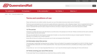 Terms and conditions of use - Queensland Rail