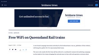 Free WiFi on Queensland Rail trains - Brisbane Times
