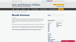 Moodle Slowness | Arts and Science Online - Queen's University