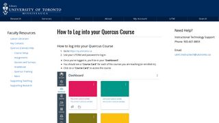 How to Log into your Quercus Course | University of Toronto ...