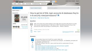 How to get list of SQL login accounts & databases they're in ...