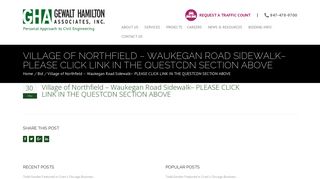 Village of Northfield - Waukegan Road Sidewalk- PLEASE CLICK ...