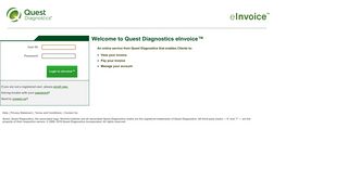eInvoice™ Sign On - Quest Diagnostics