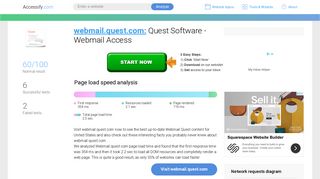 Access webmail.quest.com. Quest Software - Webmail Access
