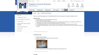 Help for District Personnel / Questar MAP - Madison County Schools