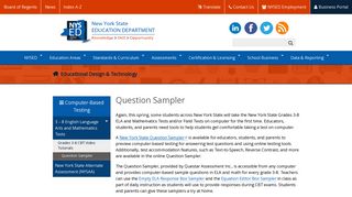 Question Sampler | New York State Education Department