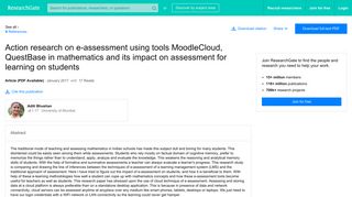 (PDF) Action research on e-assessment using tools MoodleCloud ...