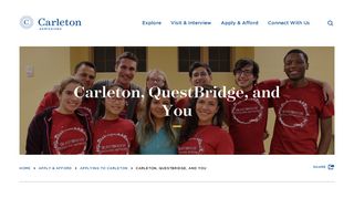 Carleton, QuestBridge, and You | Carleton Admissions