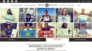 QuestBridge | National College Match: How To Apply