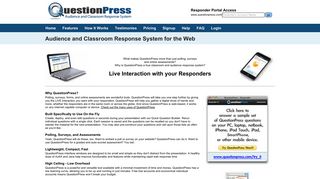 Audience Classroom Response System - Web Clickers - Quiz - Surveys