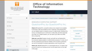 QuestionPro, by QuestionPro Inc. | Office of Information Technology