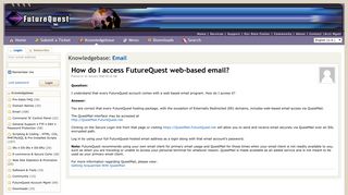 How do I access FutureQuest web-based email? - Powered by Kayako ...
