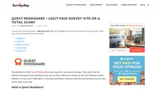 Quest Mindshare Review - Legit Paid Survey Site Or A Total Scam?
