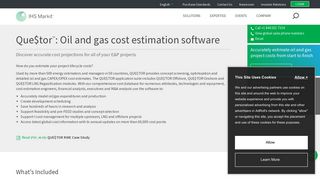 QUE$TOR Oil & Gas CAPEX/OPEX cost estimation software | IHS Markit