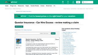 Questor Insurance - Car Hire Excess - review making a claim ...