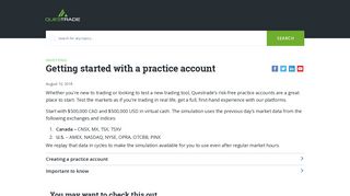 Creating a practice account - Help & How-to | Questrade
