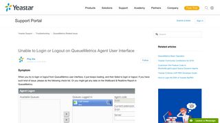 Unable to Login or Logout on QueueMetrics Agent User Interface ...