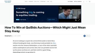 How To Win at QuiBids Auctions—Which Might Just Mean Stay Away ...