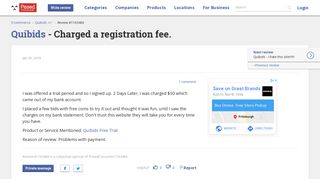 Quibids - Charged a registration fee. Feb 26, 2018 @ Pissed Consumer