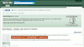 Quick Blogcast - Godaddy, login system for members. - Digital ...