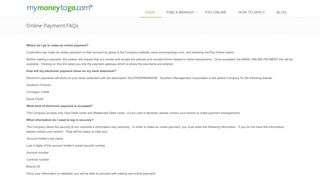 MyMoneyToGo.com - Online Payment FAQs
