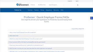 ProSeries Quick Employer Forms FAQ | Intuit ProConnect