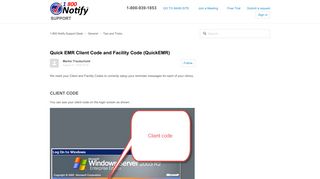 Quick EMR Client Code and Facility Code (QuickEMR) – 1-800 Notify ...