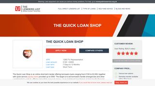 The Quick Loan Shop | UK Short Term Loan and Instalment Loans
