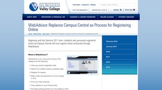 WebAdvisor - San Bernardino Valley College