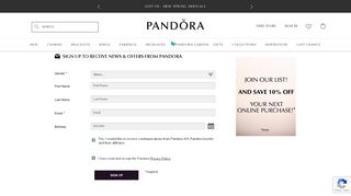 Quick Sign Up - Pandora Jewelry