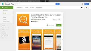 QuickThoughts: Take Surveys Earn Gift Card Rewards - Apps on ...
