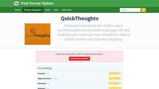 QuickThoughts Reviews & Ratings - Paid Survey Update