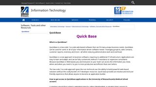 Software, Tools, and other Resources for Intuit Quick Base - UMMS