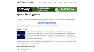 Quick Bets Uganda - List of sports betting companies in Uganda