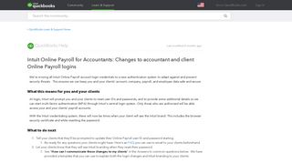 Intuit Online Payroll for Accountants: Changes to accountant and ...