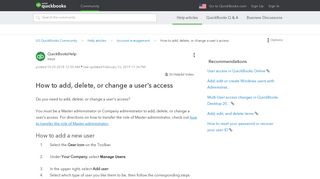 How to add, delete, or change a user's access - QuickBooks Community