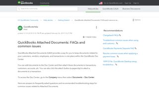 QuickBooks Attached Documents: FAQs and common iss... - Intuit