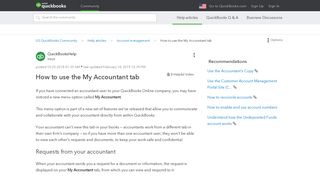 How to use the My Accountant tab - QuickBooks Community