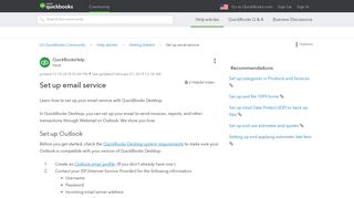 Set up email service - QuickBooks Community