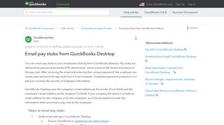 Email pay stubs from QuickBooks Desktop - QuickBooks Community