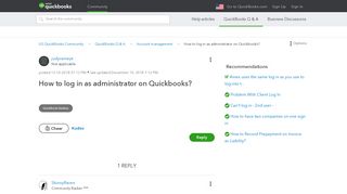 How to log in as administrator on Quickbooks? - Intuit