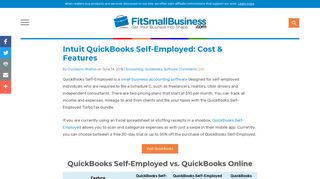 Intuit QuickBooks Self-Employed: Cost & Features - Fit Small Business