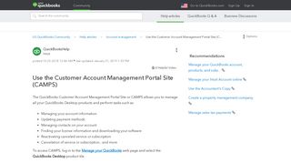 Use the Customer Account Management Portal Site (C... - QuickBooks ...